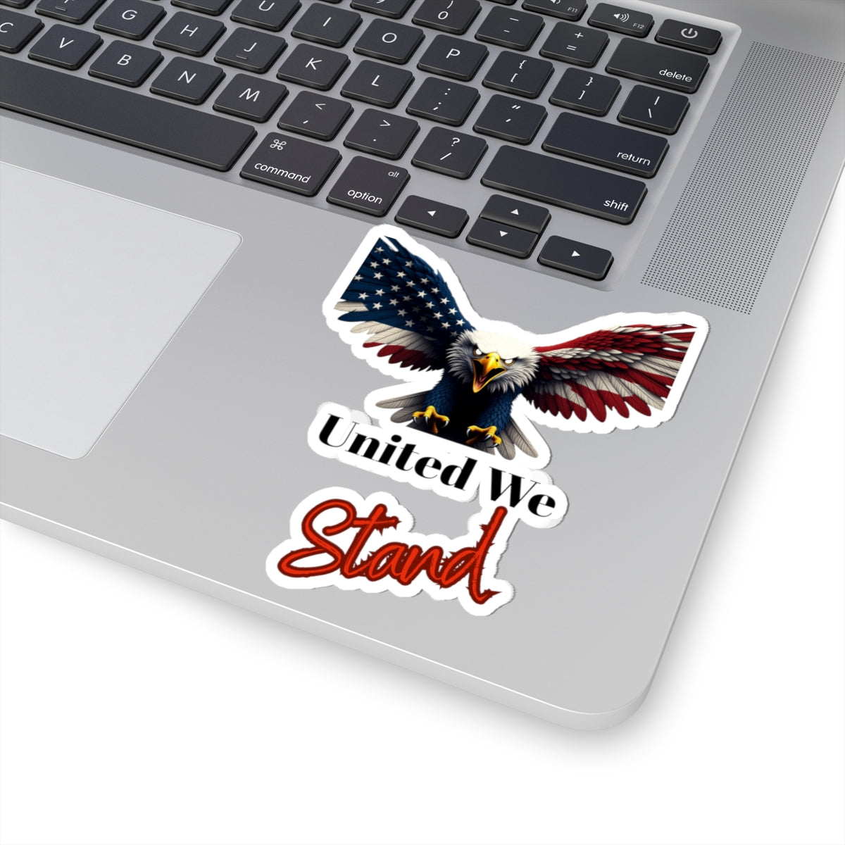 United We Stand Patriotic Eagle on a Kiss-Cut Stickers