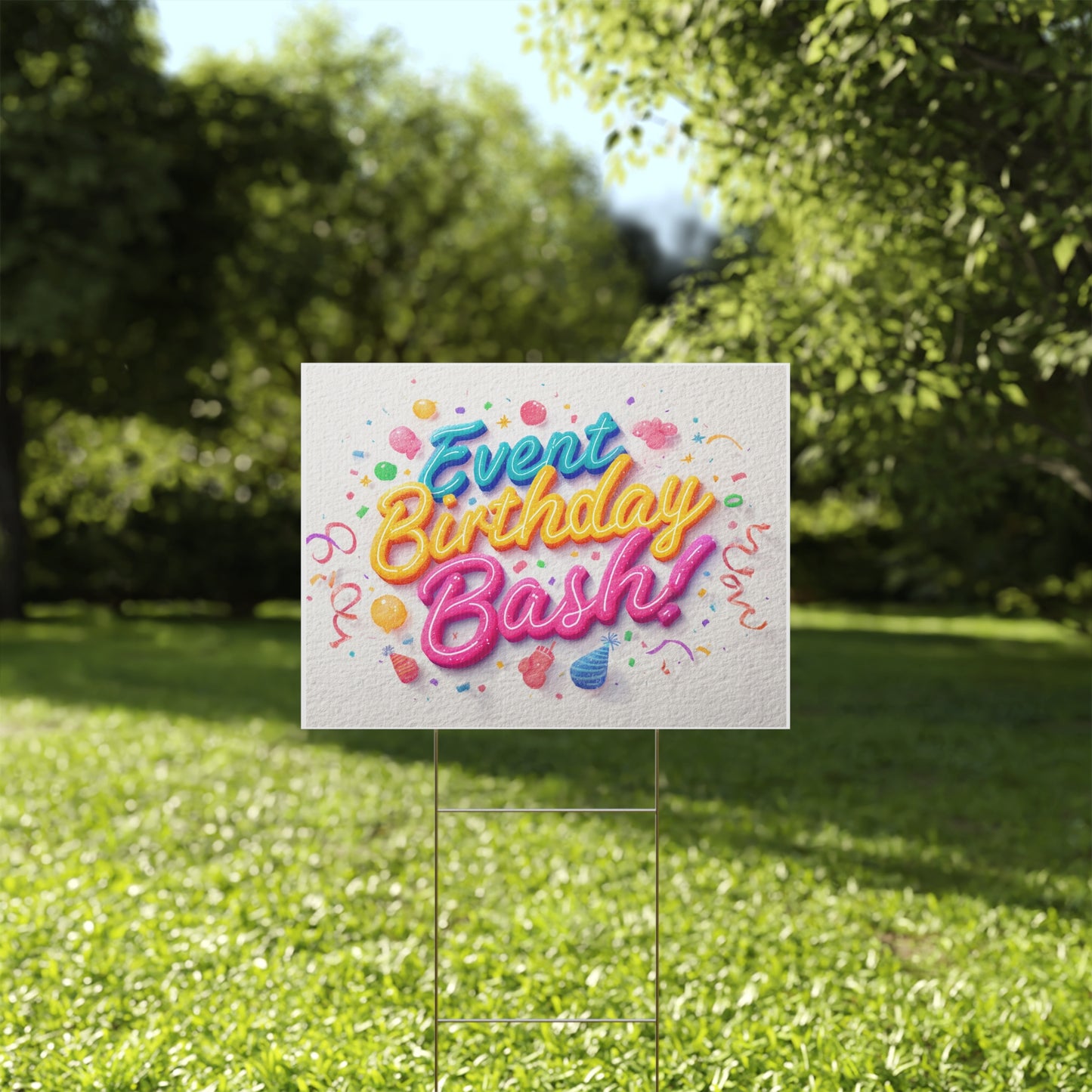 Birthday Party Plastic Yard Sign