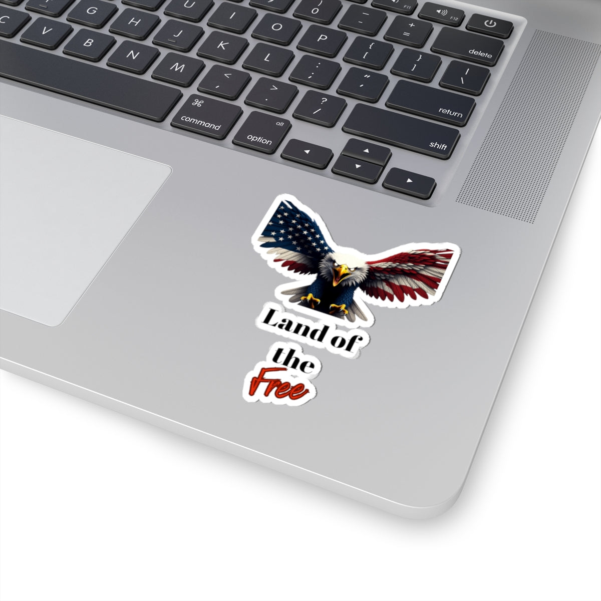 Land Of The Free Patriotic Eagle on a Kiss-Cut Stickers