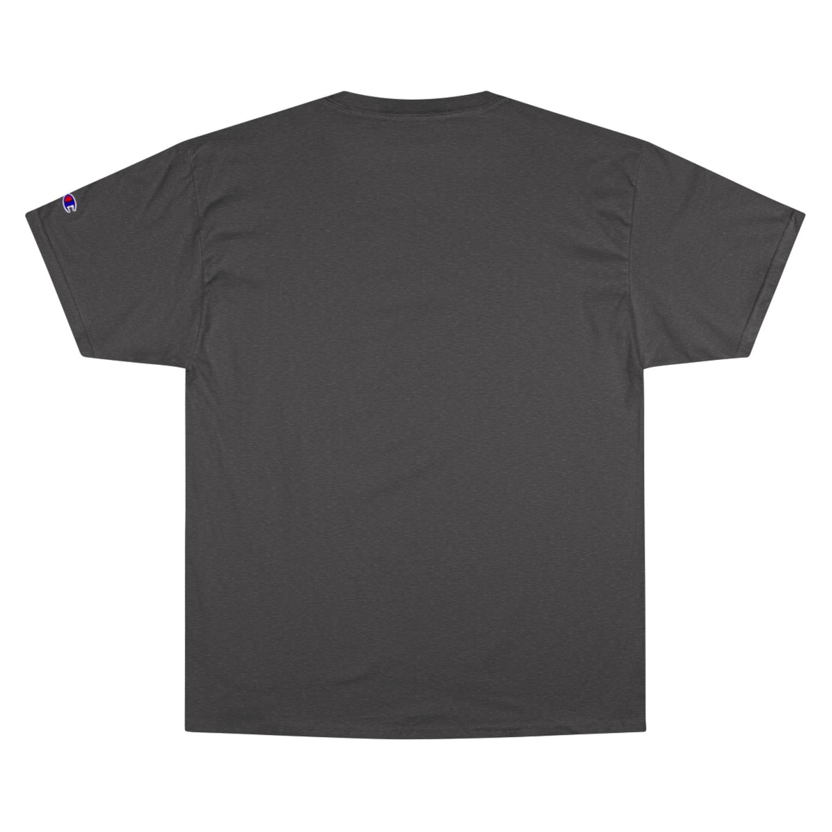 American Made small font text below an eagle head on a Champion Tee