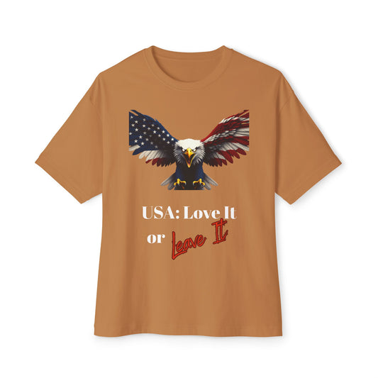 USA Love It Or Leave It Patriotic Eagle on a Premium Tee