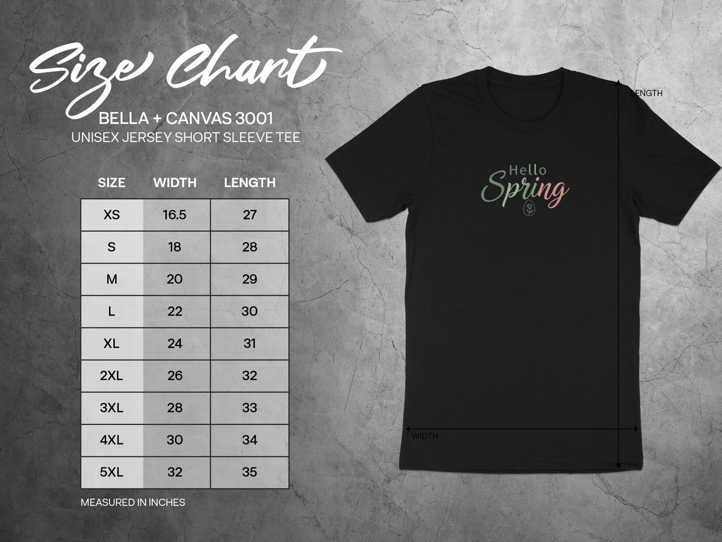 Hello Spring Bella Canvas 3001 Unisex Jersey Short Sleeve Tee