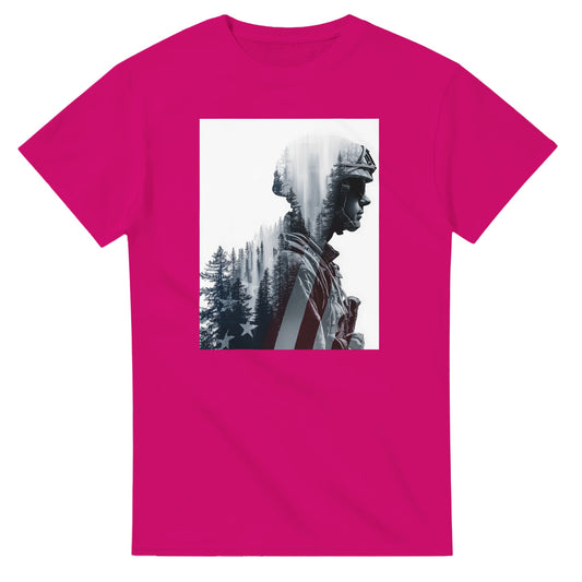 Patriotic Spirit Double Exposure on a heavyweight t-shirt