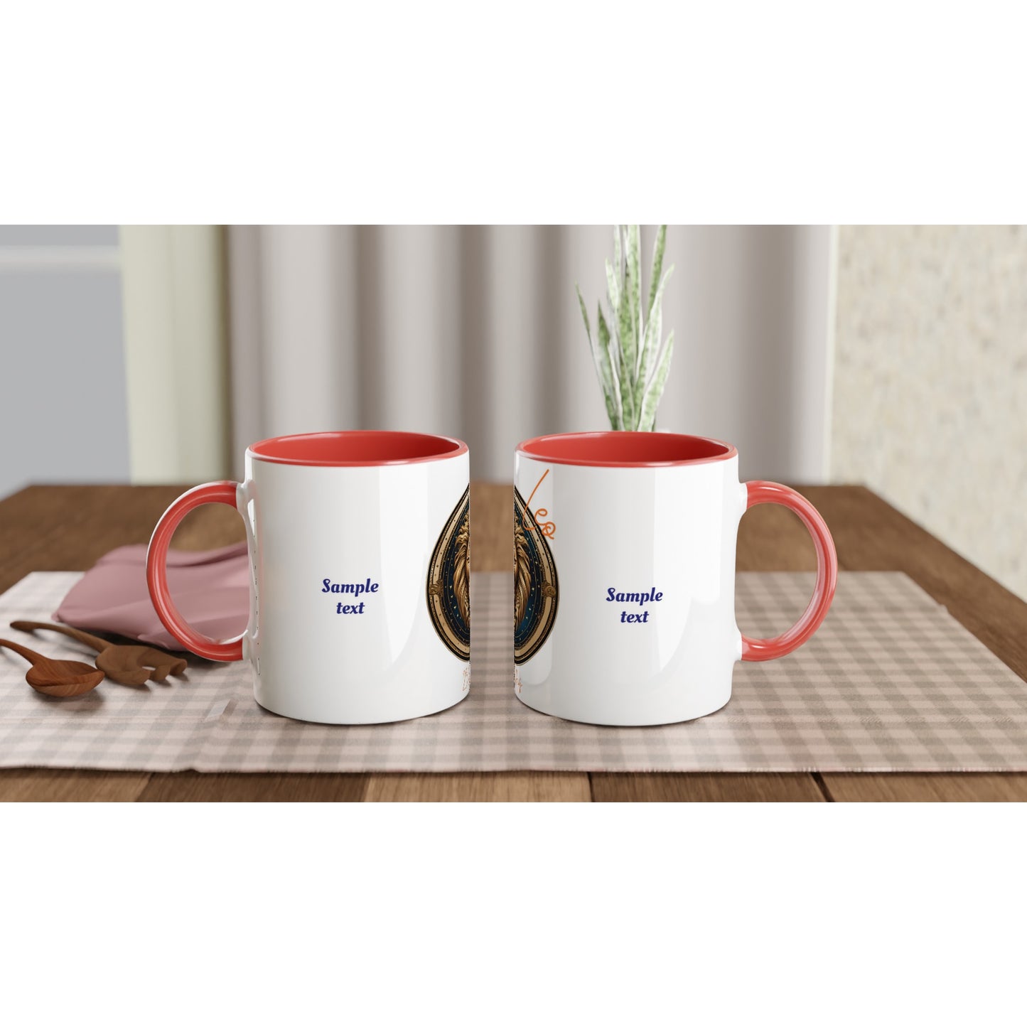 11oz ceramic mug with color inside leo lion personalized