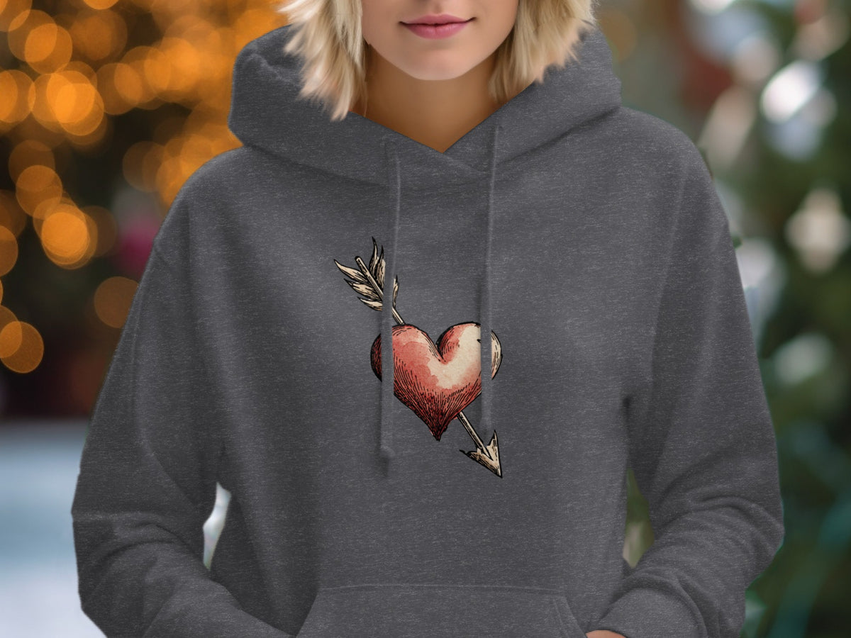 Vintage Arrow Through Heart Graphic Hoodie Product