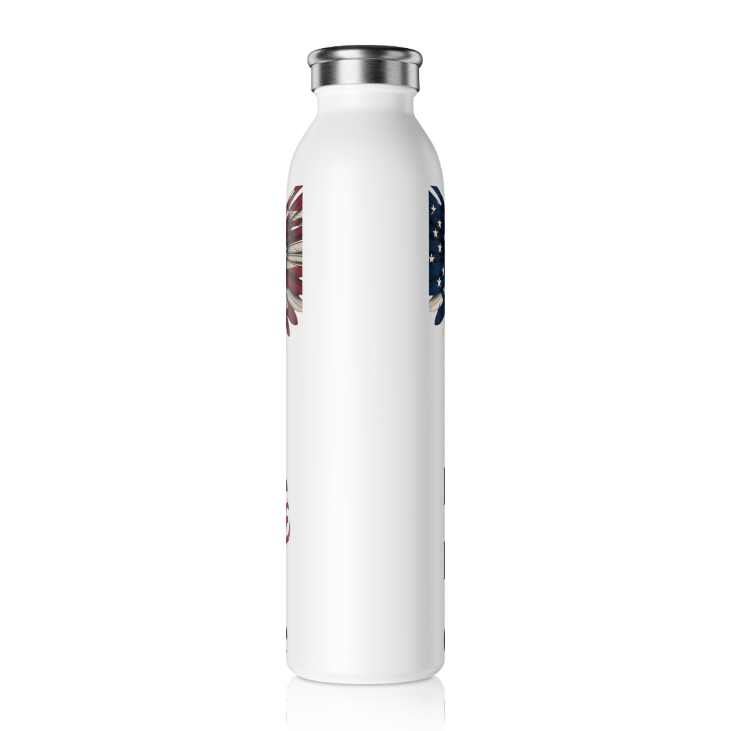 Home Of The Free Because Of The Brave Patriotic Eagle on a 20oz Stainless Steel Water Bottle