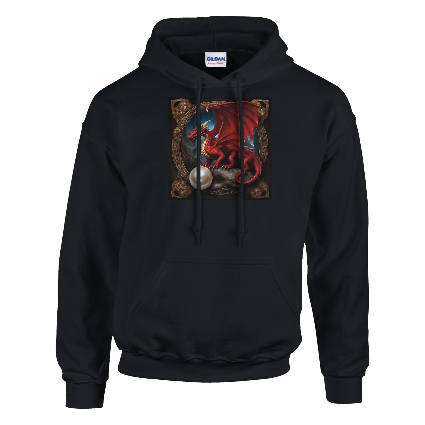 classic unisex pullover hoodie Fantasy Art dragon red personalized
