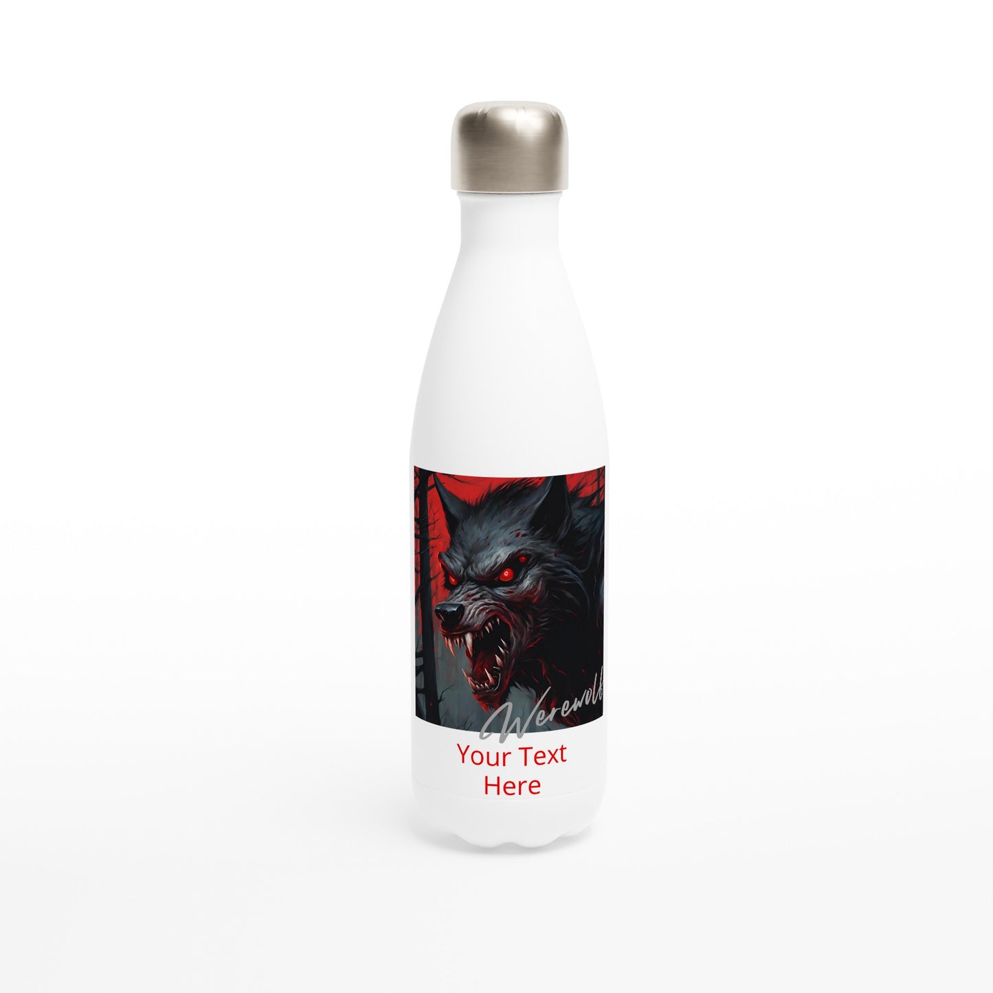 17oz stainless steel water bottle werewolf snarl personalized