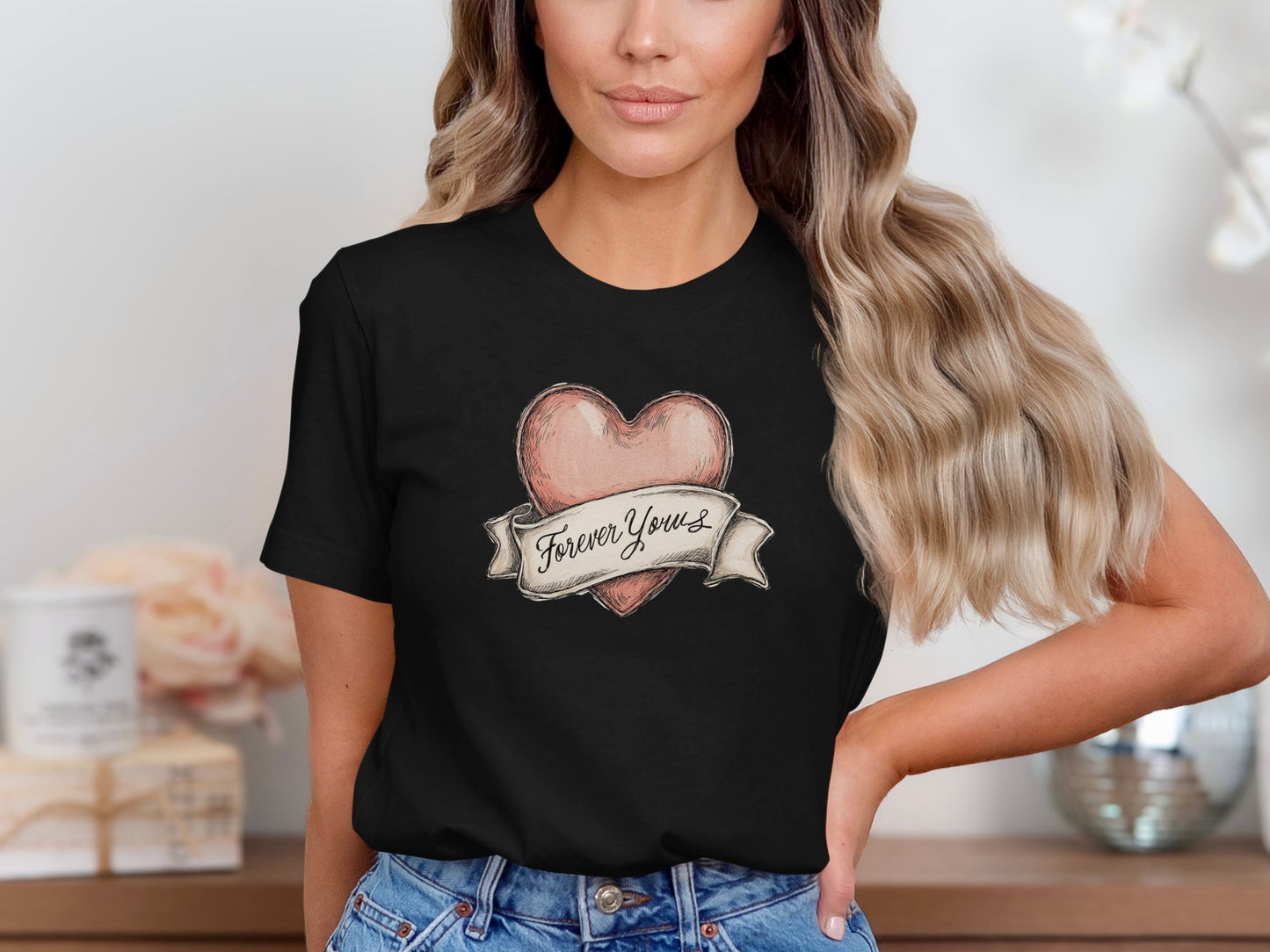 Forever Yours phrase on a Premium Tee