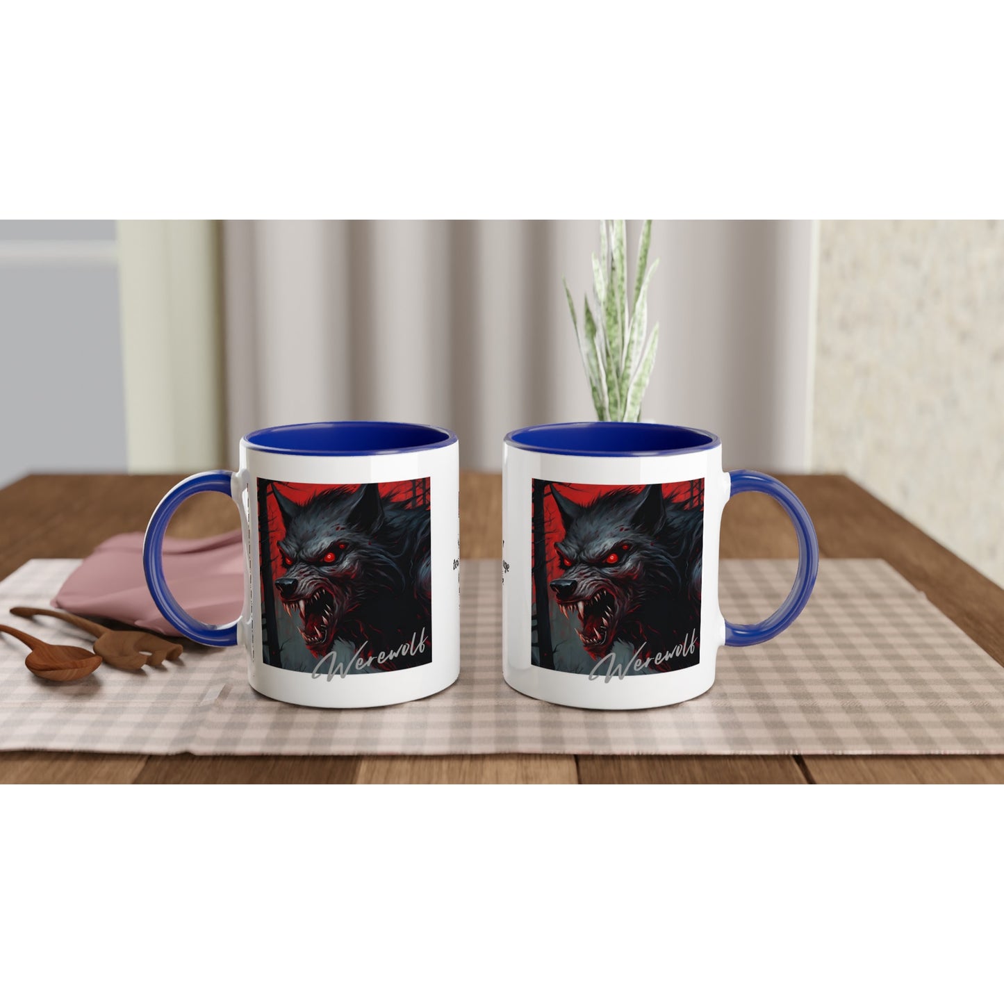 11oz ceramic mug with color inside werewolf snarl personalized