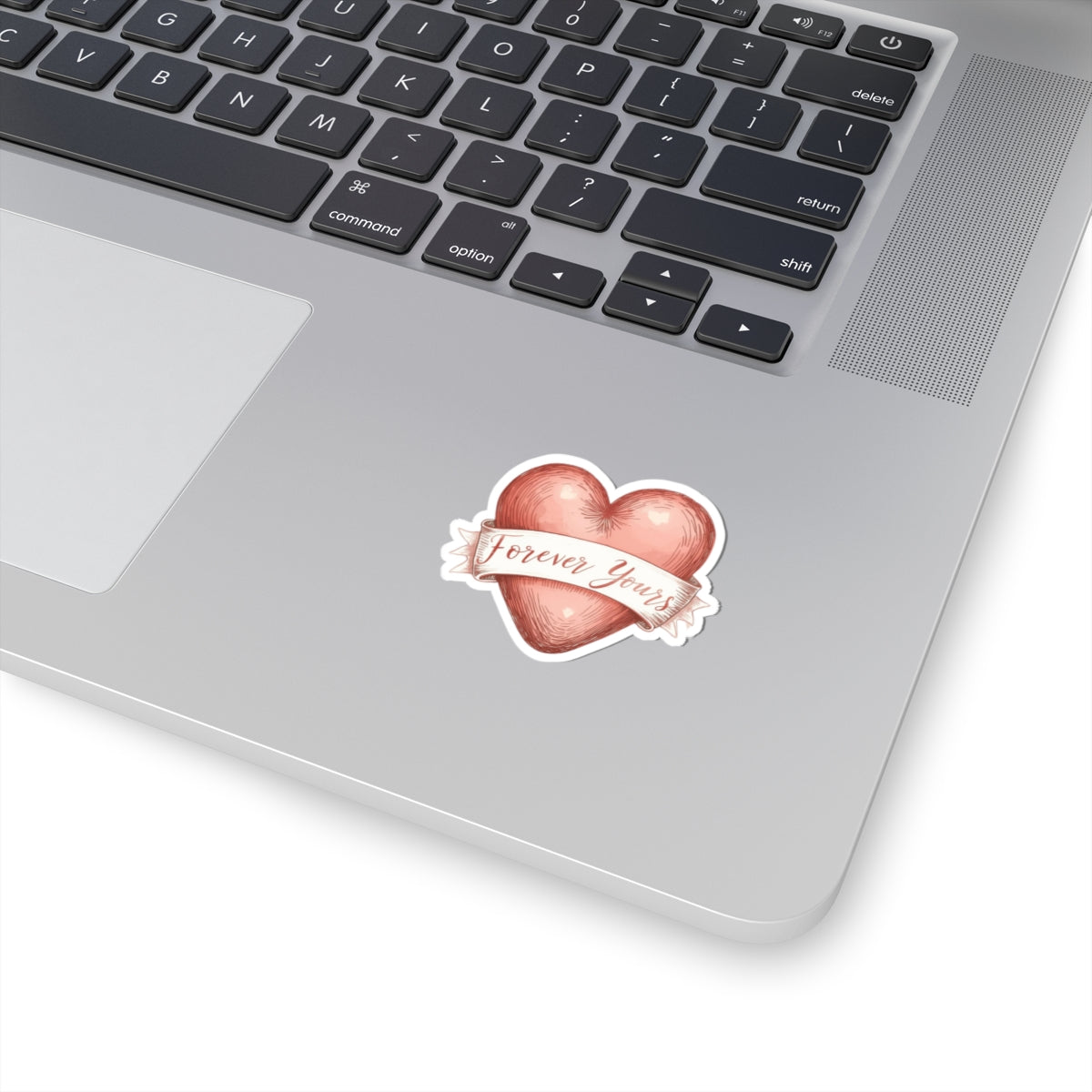 Vintage Heart 'Forever Yours' Sticker for Laptop Branding