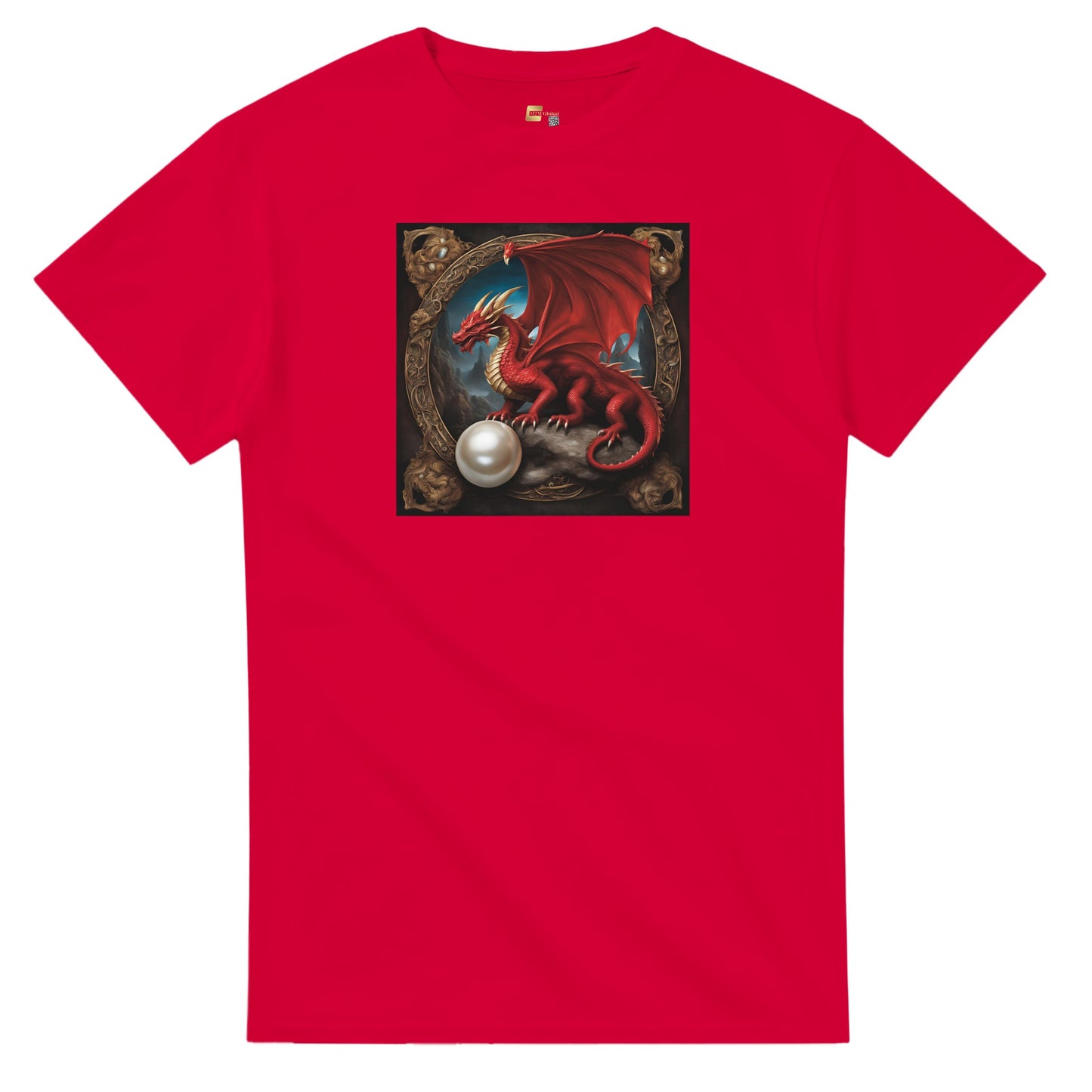 heavyweight crewneck t-shirt Fantasy Art dragon red personalized