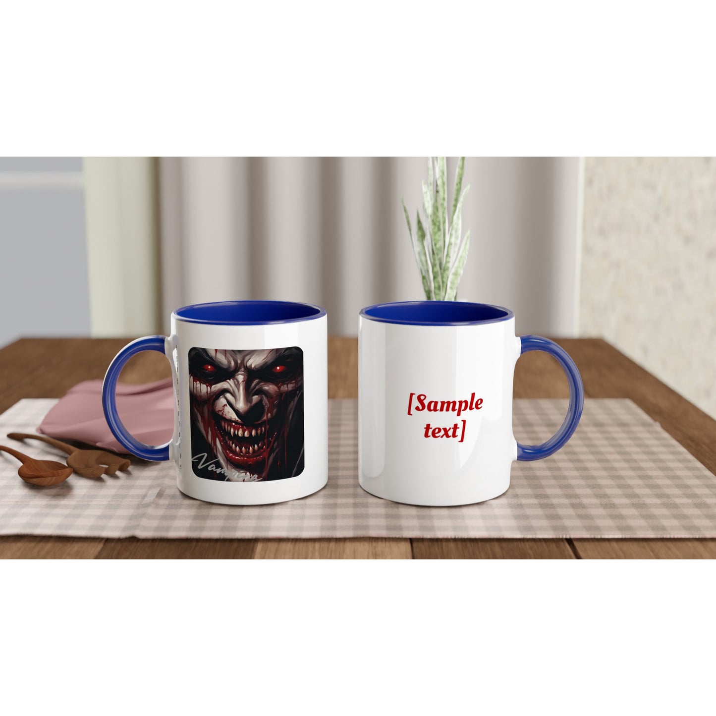 11oz ceramic mug with color inside vampire snarl personalized