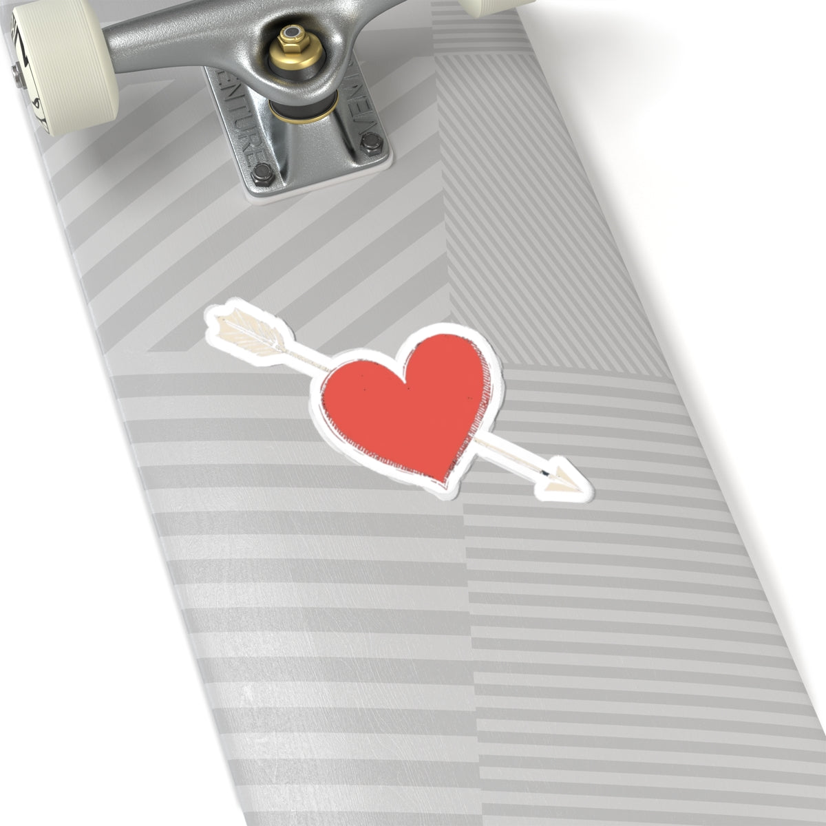 Arrow Through Heart Sticker Design Skateboard