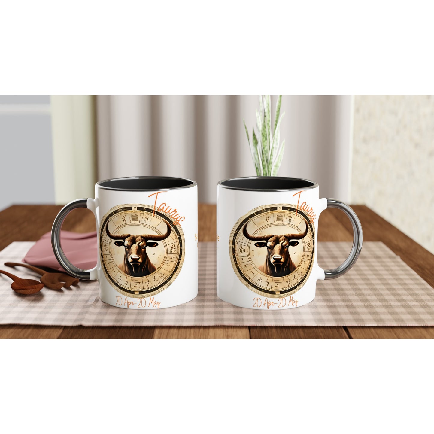 Taurus Bull on an 11oz Ceramic Mug with Color Inside
