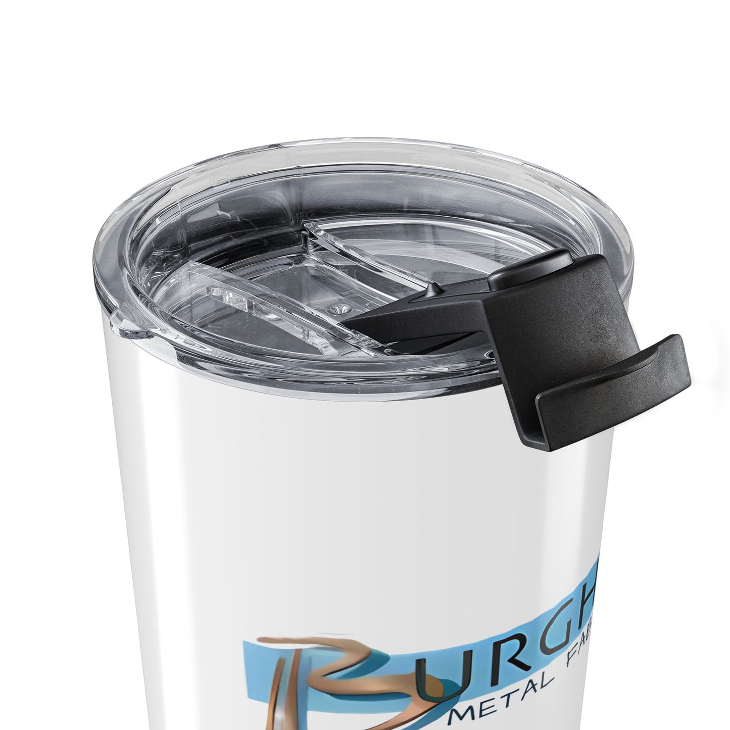 Burghardt Metal Fabricating, Inc., logo on a 20oz Stainless Steel Tumbler