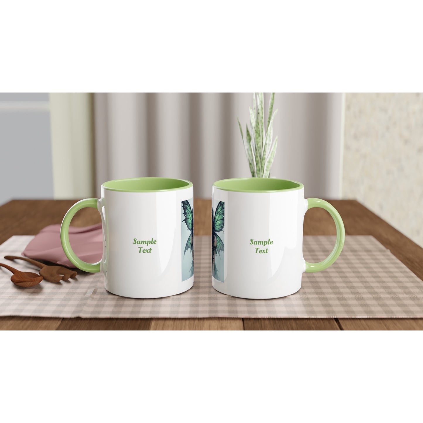 11oz ceramic mug with color inside ethereal fairy personalized