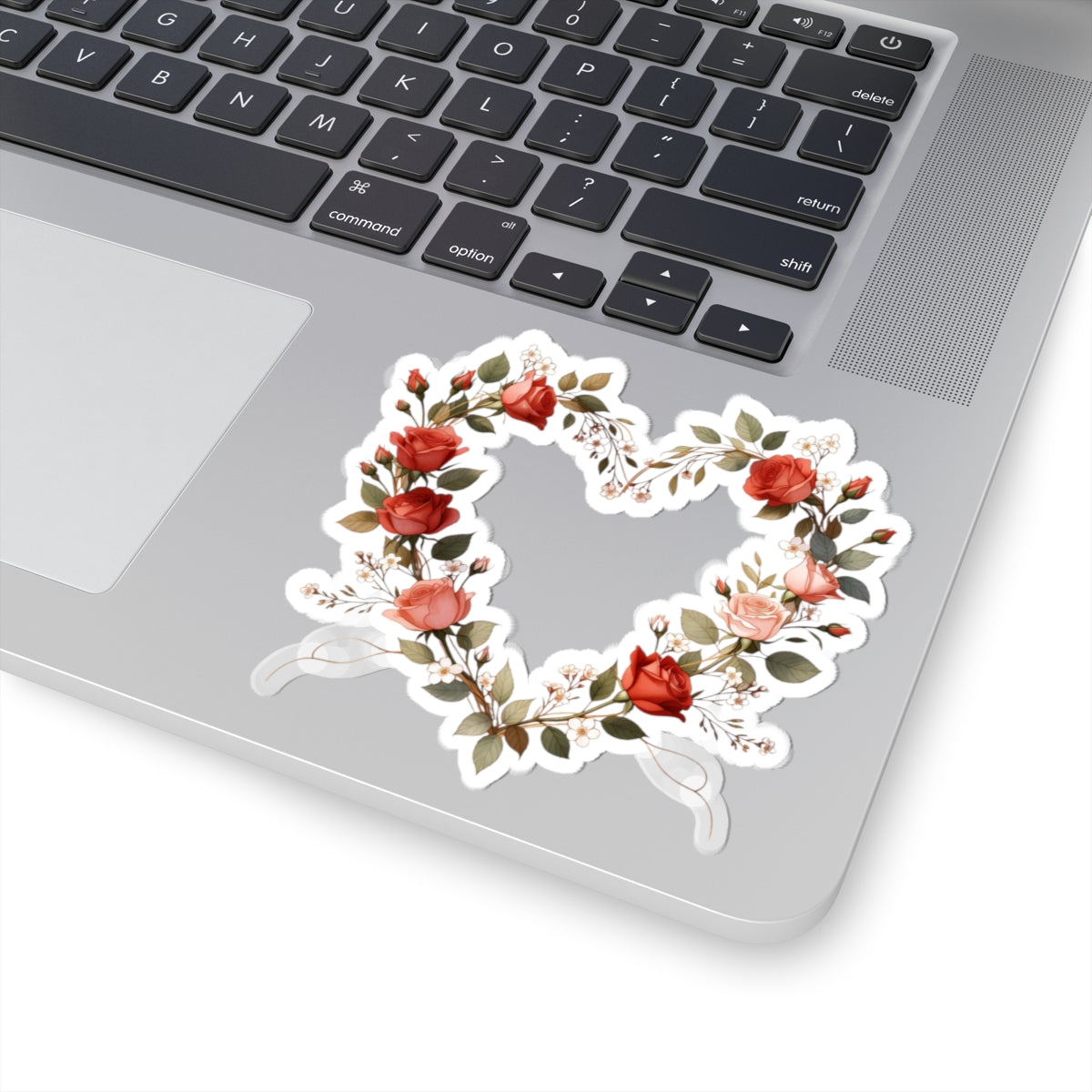 Floral Heart Wreath Sticker for Laptops or Notebooks