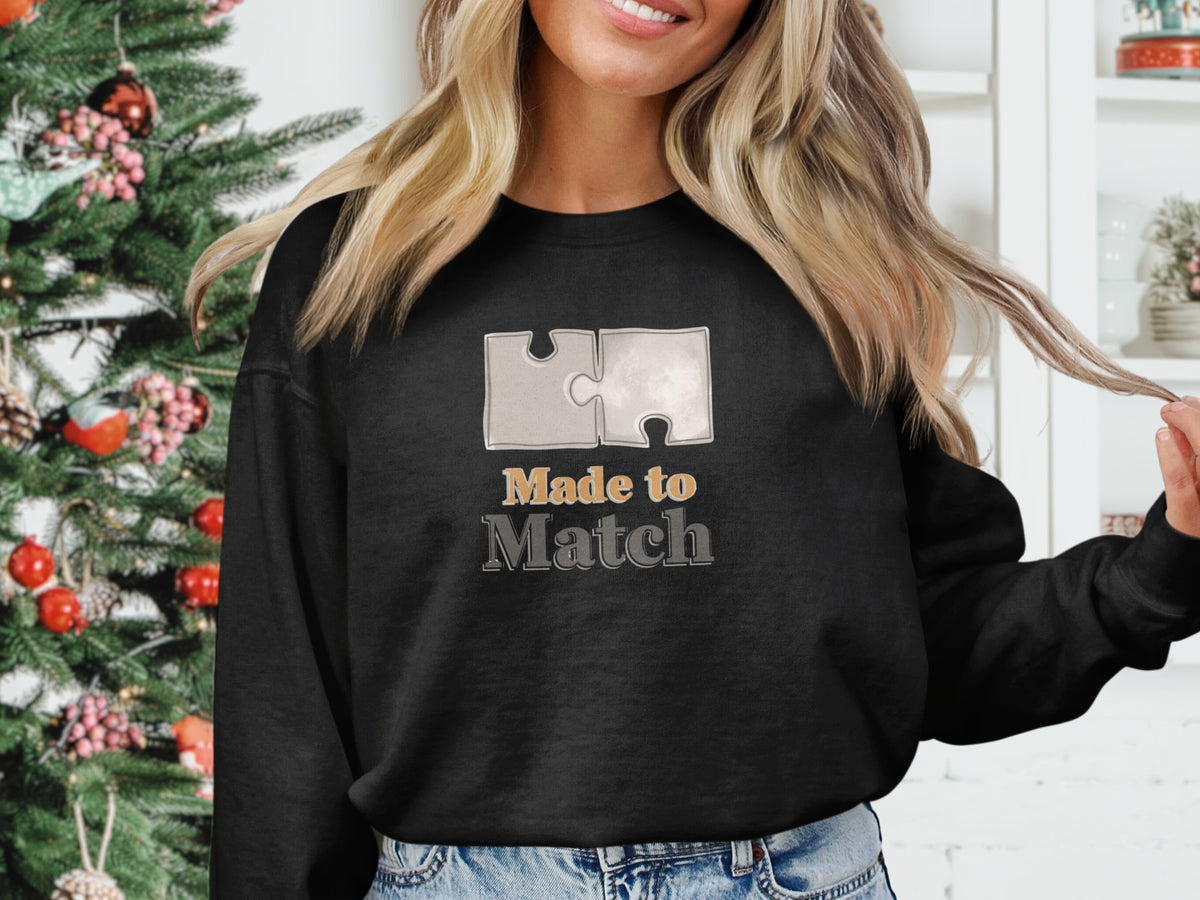 Made to Match Puzzle Piece Graphic Sweatshirt