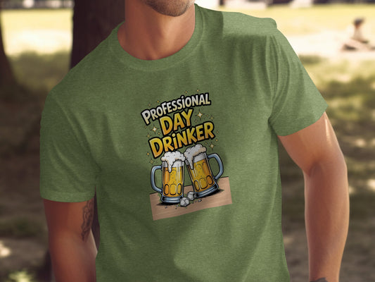Professional Day Drinker Beer Mug Graphic T-Shirt