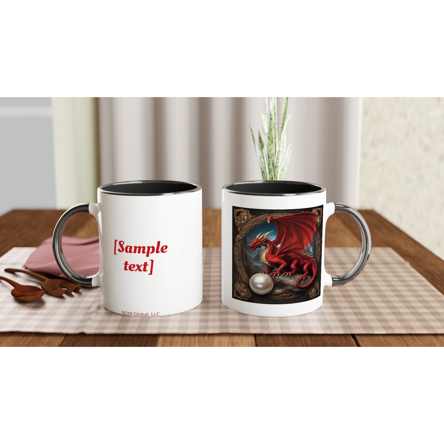 Red Dragon on an 11oz ceramic Mug with Color Inside