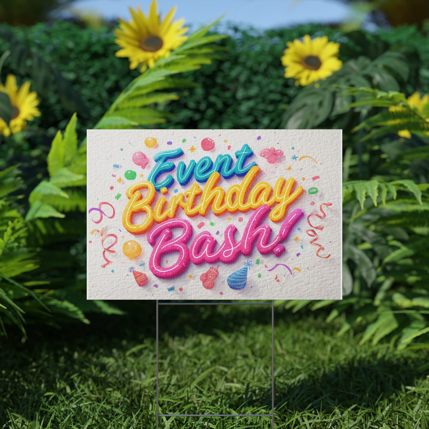 Birthday Party Plastic Yard Sign