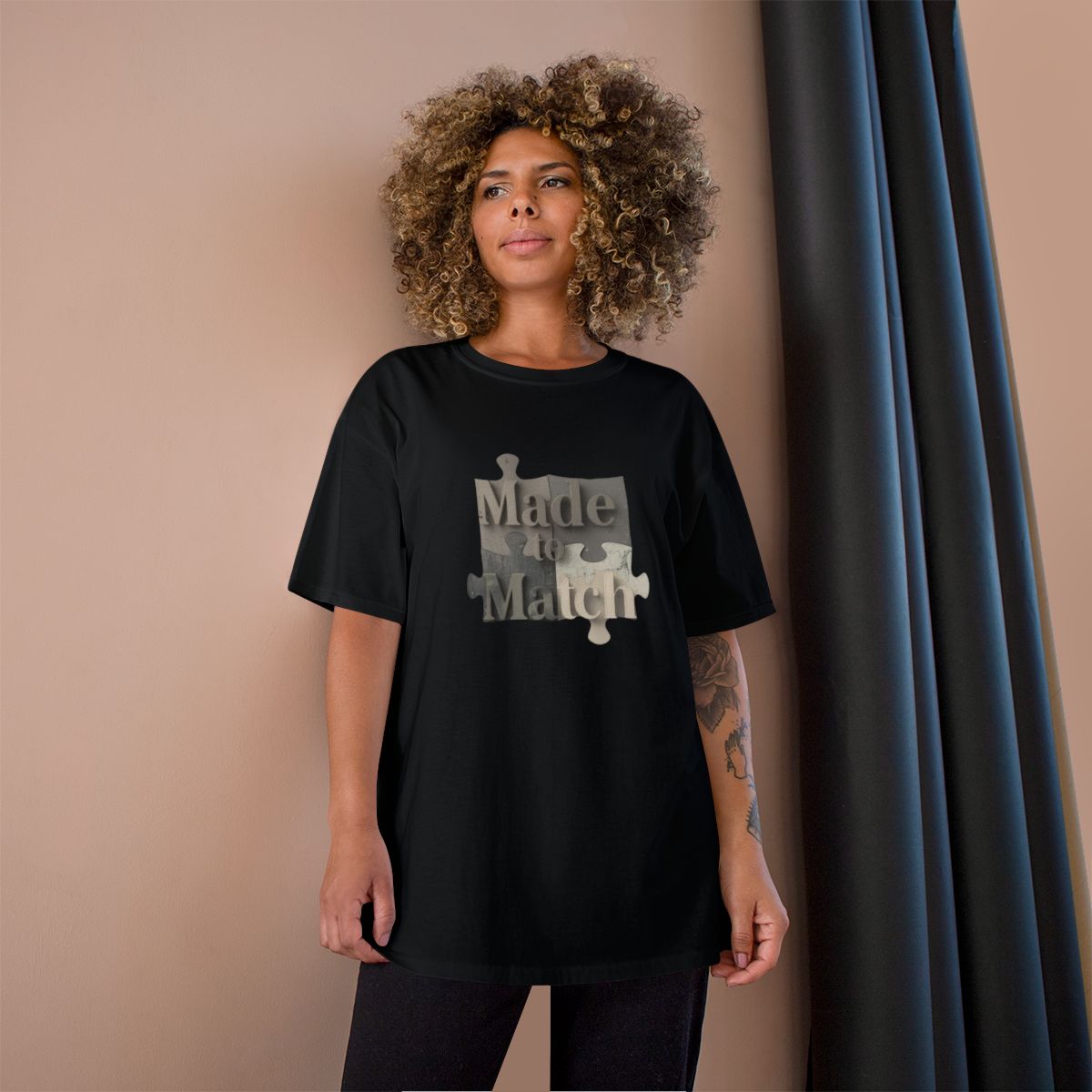 Made to Match Graphic Puzzle Design T-Shirt