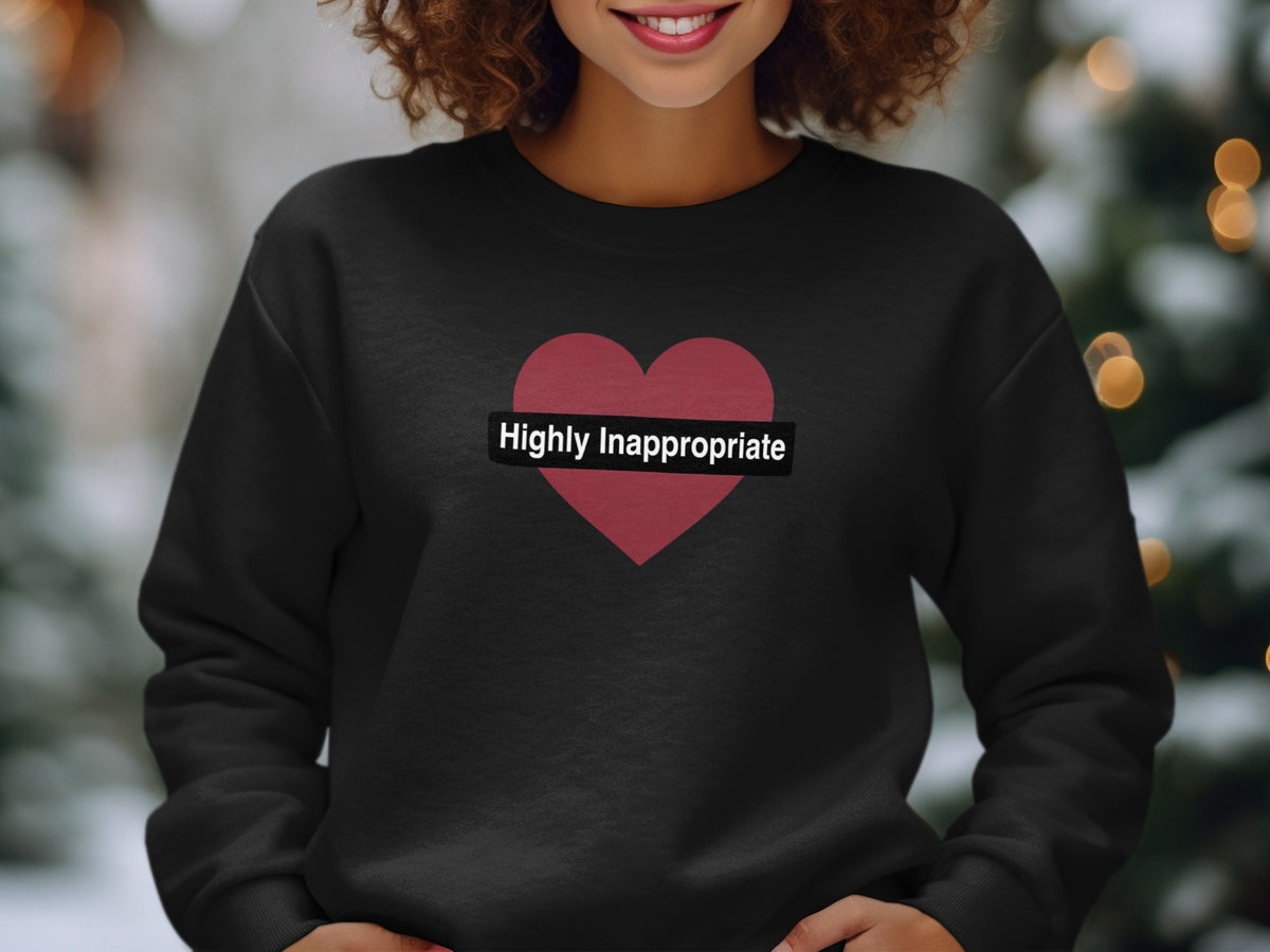 Highly Inappropriate Heart Graphic Sweatshirt
