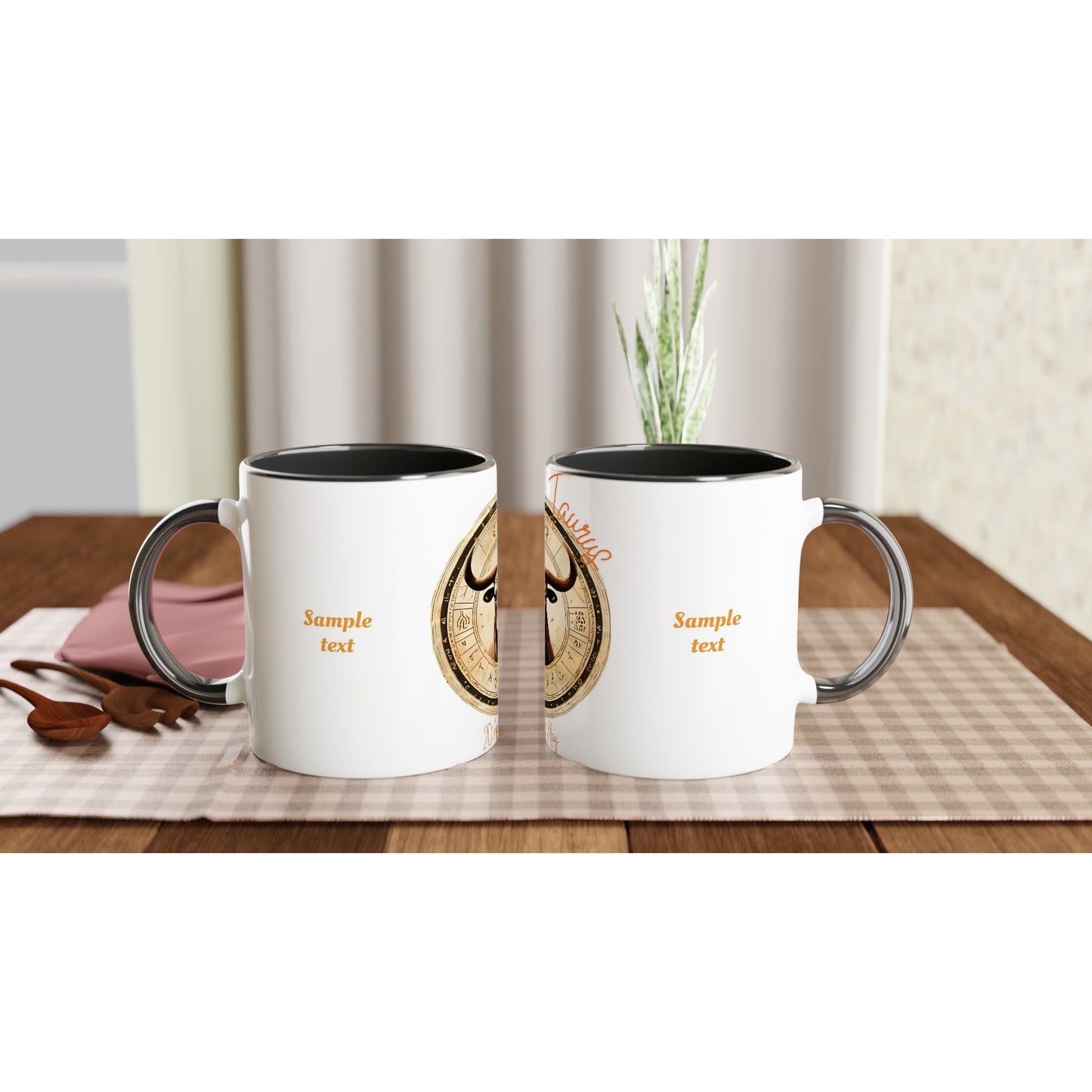 Taurus Bull on an 11oz Ceramic Mug with Color Inside