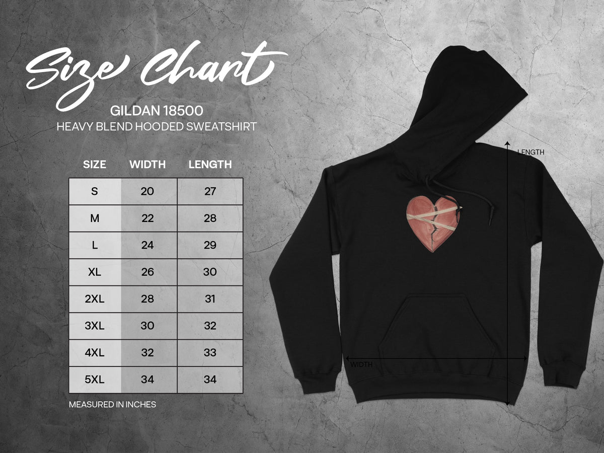 Heart Design Black Gildan 18500 Heavy Blend Hoodie