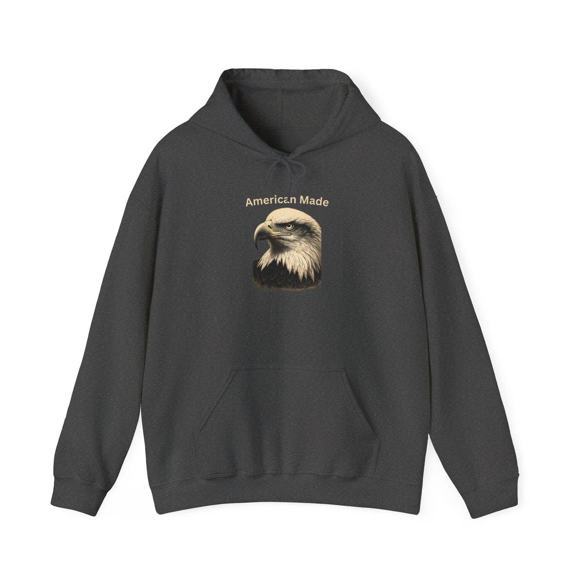 American Made text above an eagle head on a Pullover Hoodie