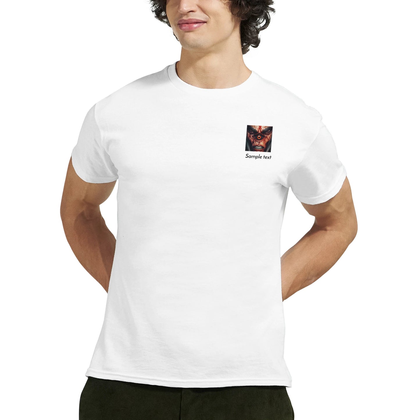 heavyweight crewneck t-shirt angry blood face personalized