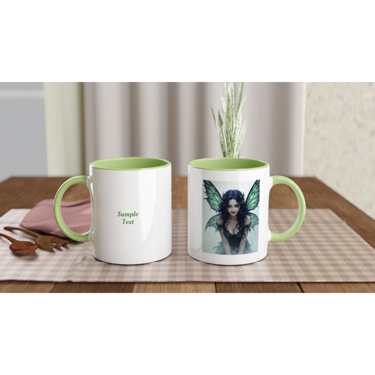 11oz ceramic mug with color inside ethereal fairy personalized