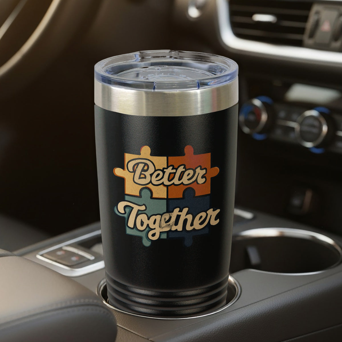 Better Together Puzzle Design Travel Tumbler