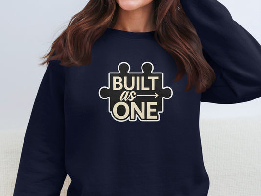 Built as One Puzzle Piece Graphic Sweatshirt