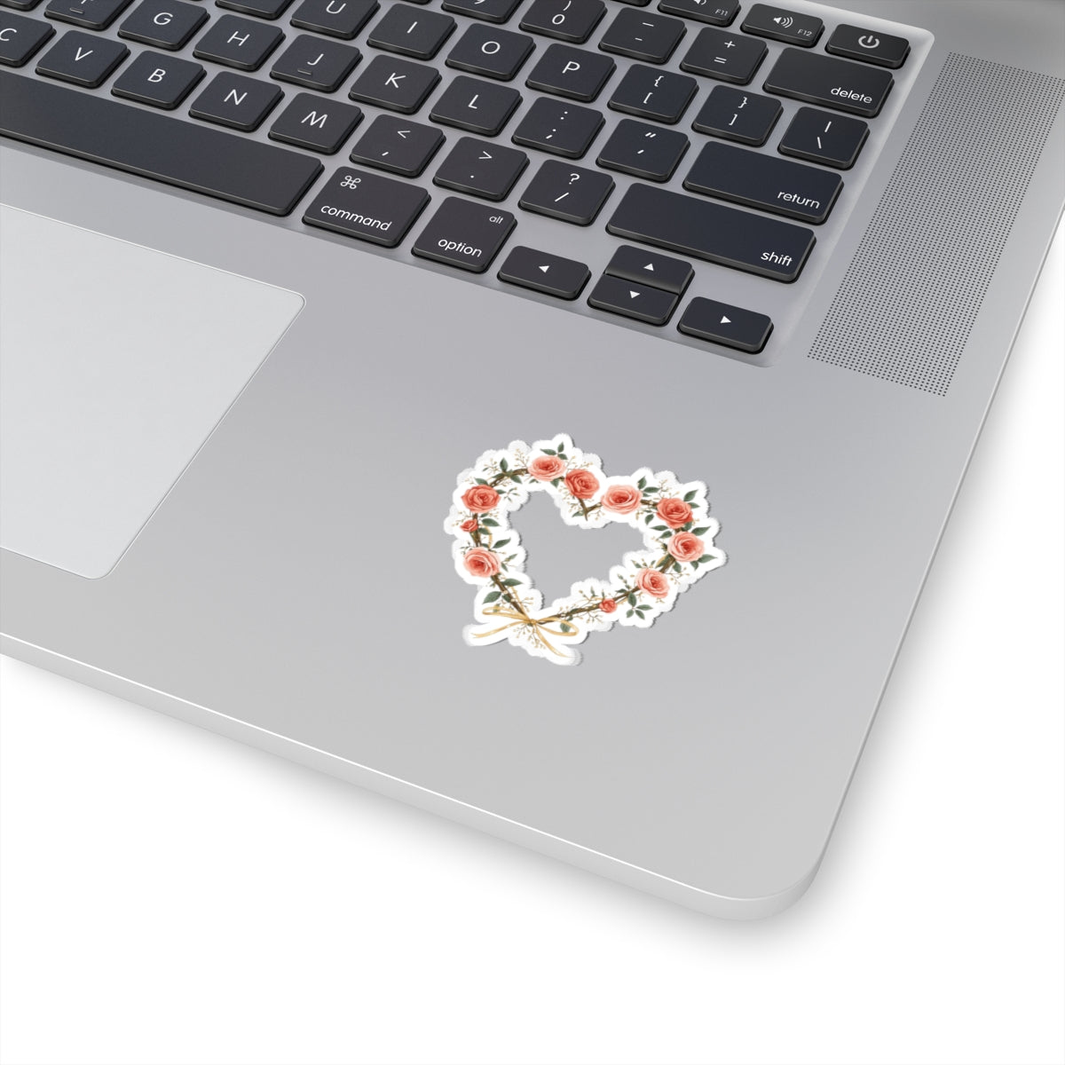 Floral Heart Rose Wreath Sticker for Laptops or Notebooks