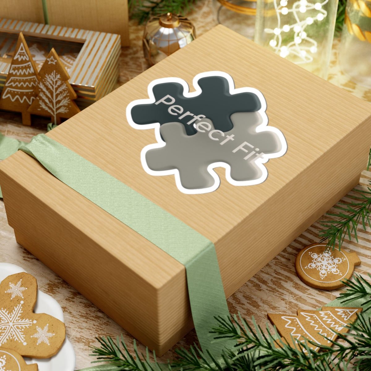 Perfect Fit Puzzle Piece Gift Box with Decorative Bow