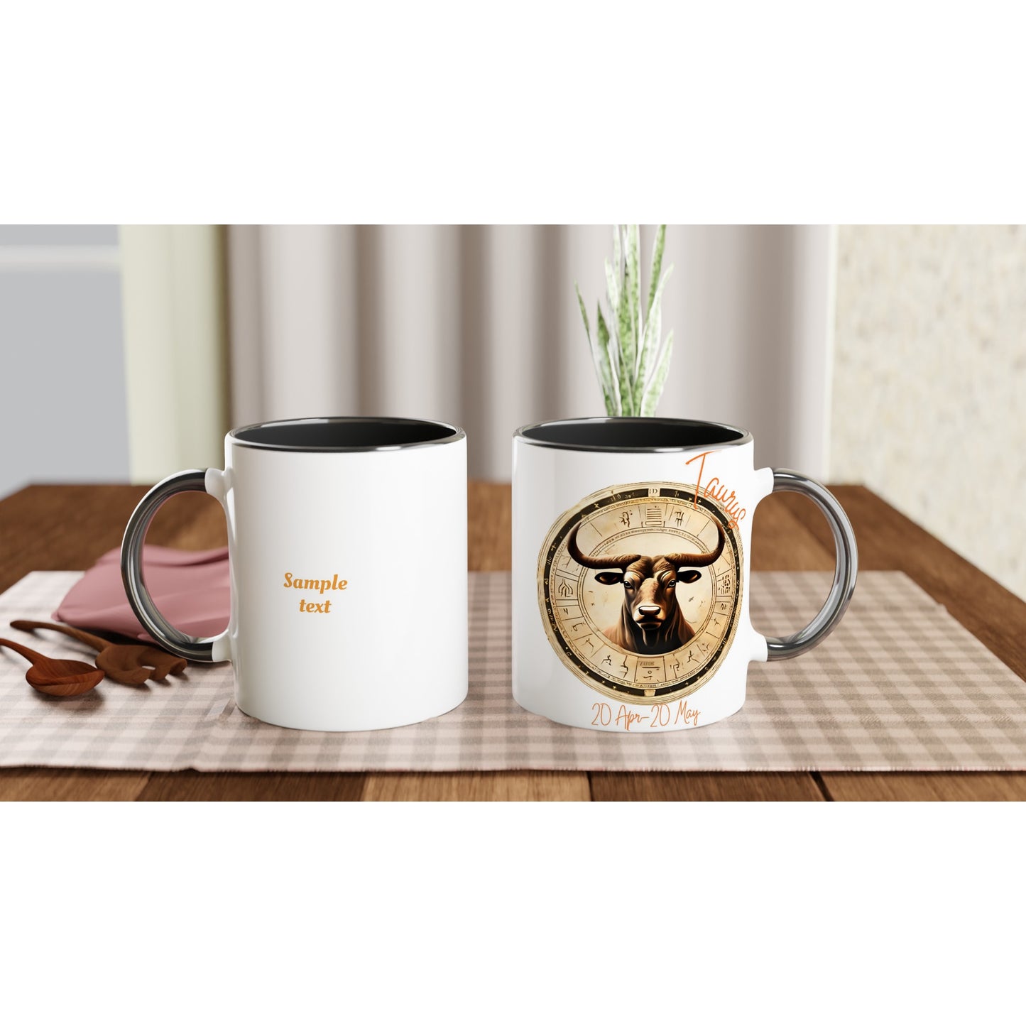 Taurus Bull on an 11oz Ceramic Mug with Color Inside