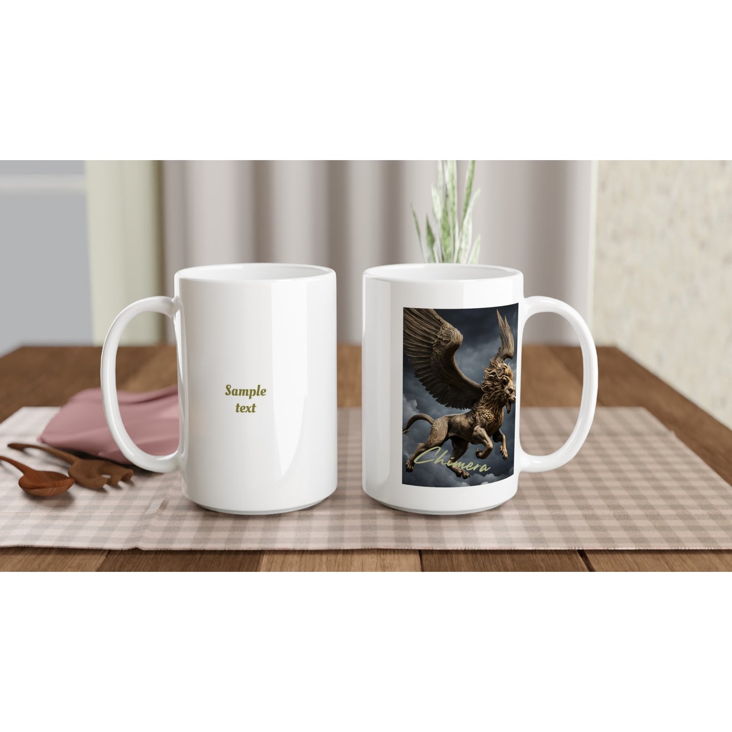 15oz ceramic mug golden chimera personalized