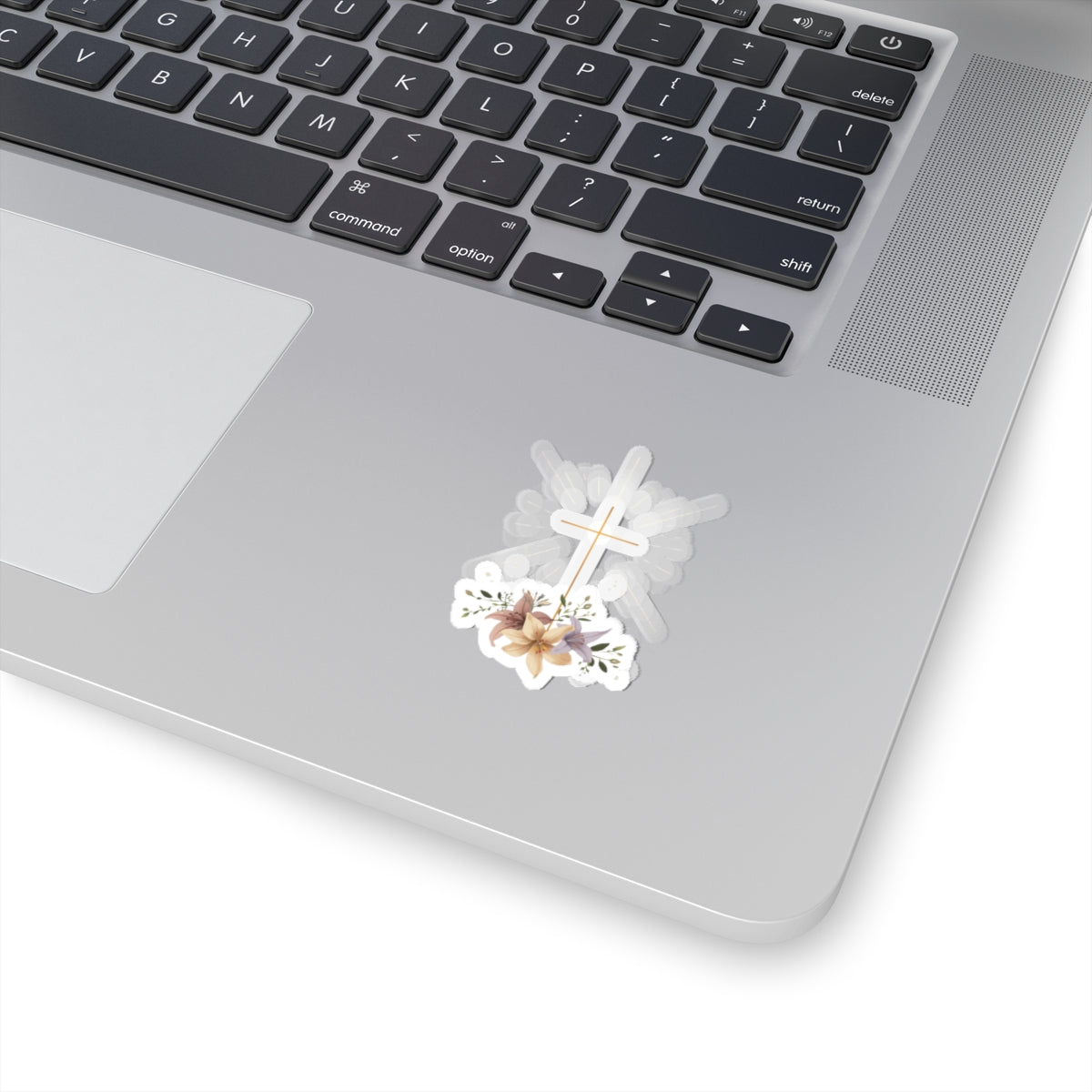 Elegant Cross Floral Design Embellishment Sticker product type