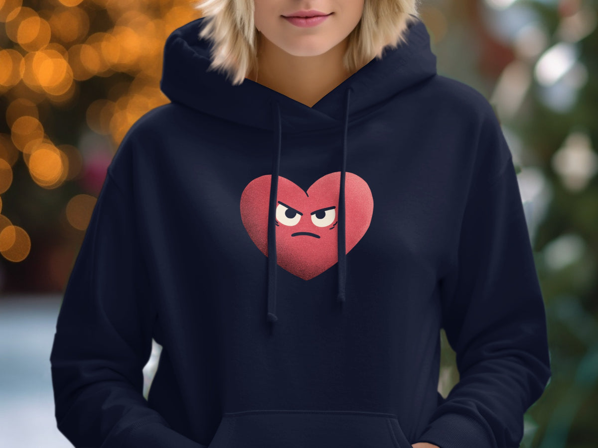 Moody Red Heart Face Graphic Hoodie product