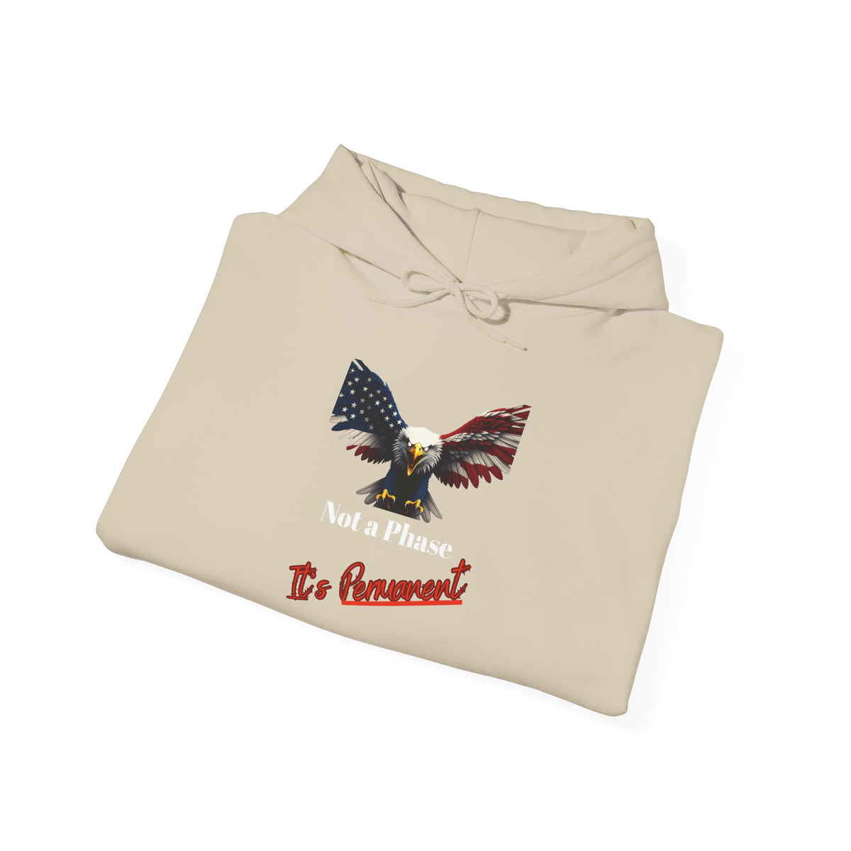 Not A Phase It's Permanent Patriotic Eagle on a Pullover Hoodie