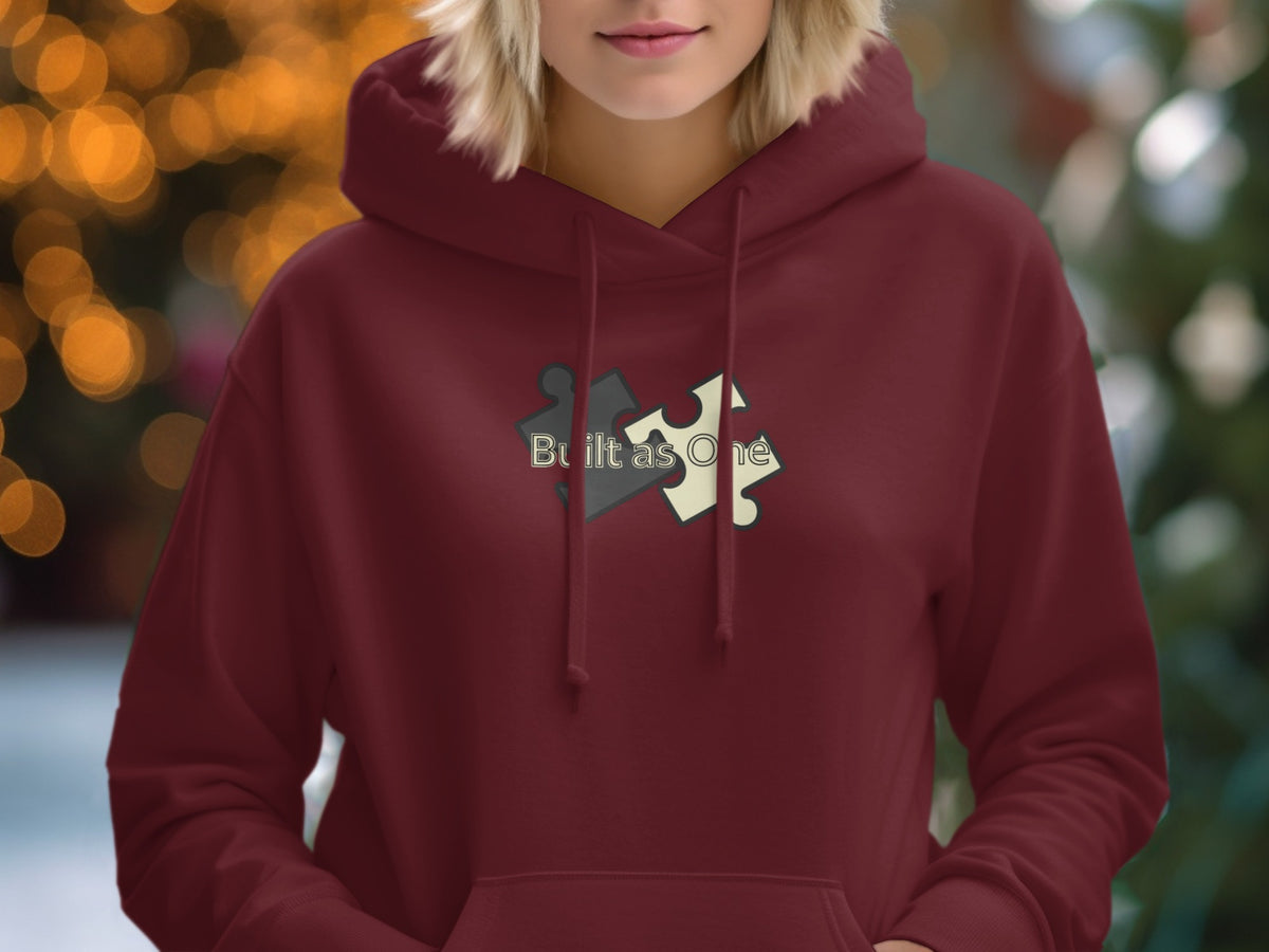 Built as One Puzzle Piece Design Hoodie