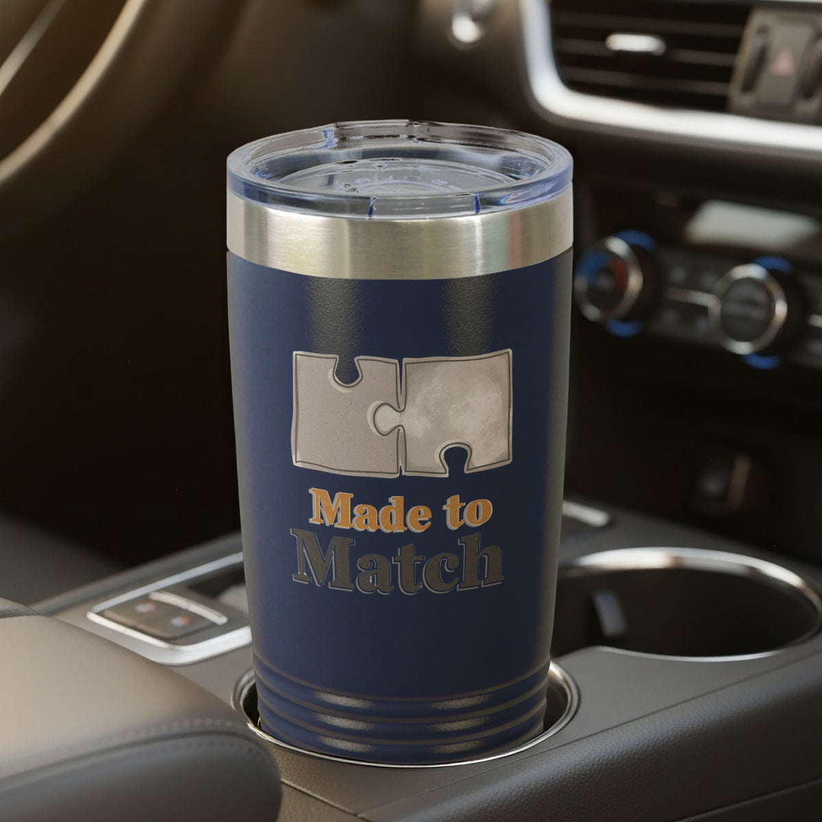 Made to Match Puzzle Design Tumbler Cup