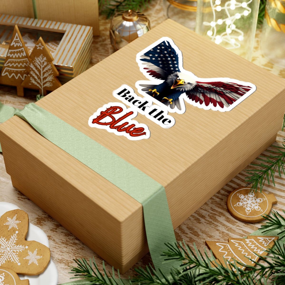 Back The Blue Patriotic Eagle on a Kiss-Cut Stickers