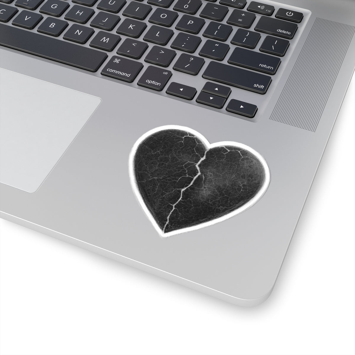 Cracked Black Heart Design on Laptop Sticker Product