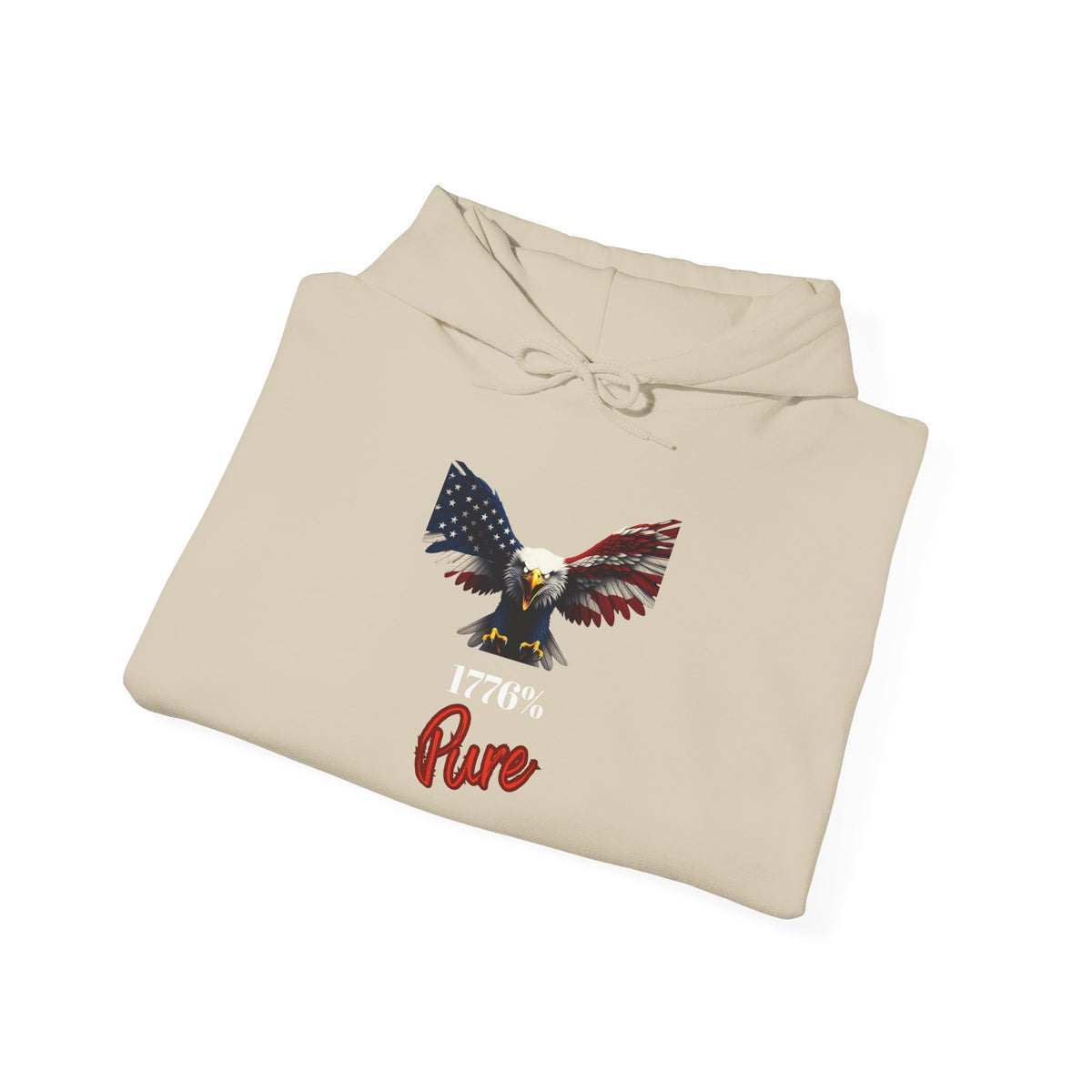 1776% Pure Patriotic Eagle on a Pullover Hoodie