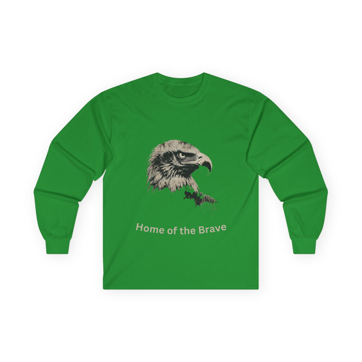 Home of the Brave text on a Long-Sleeve Tee