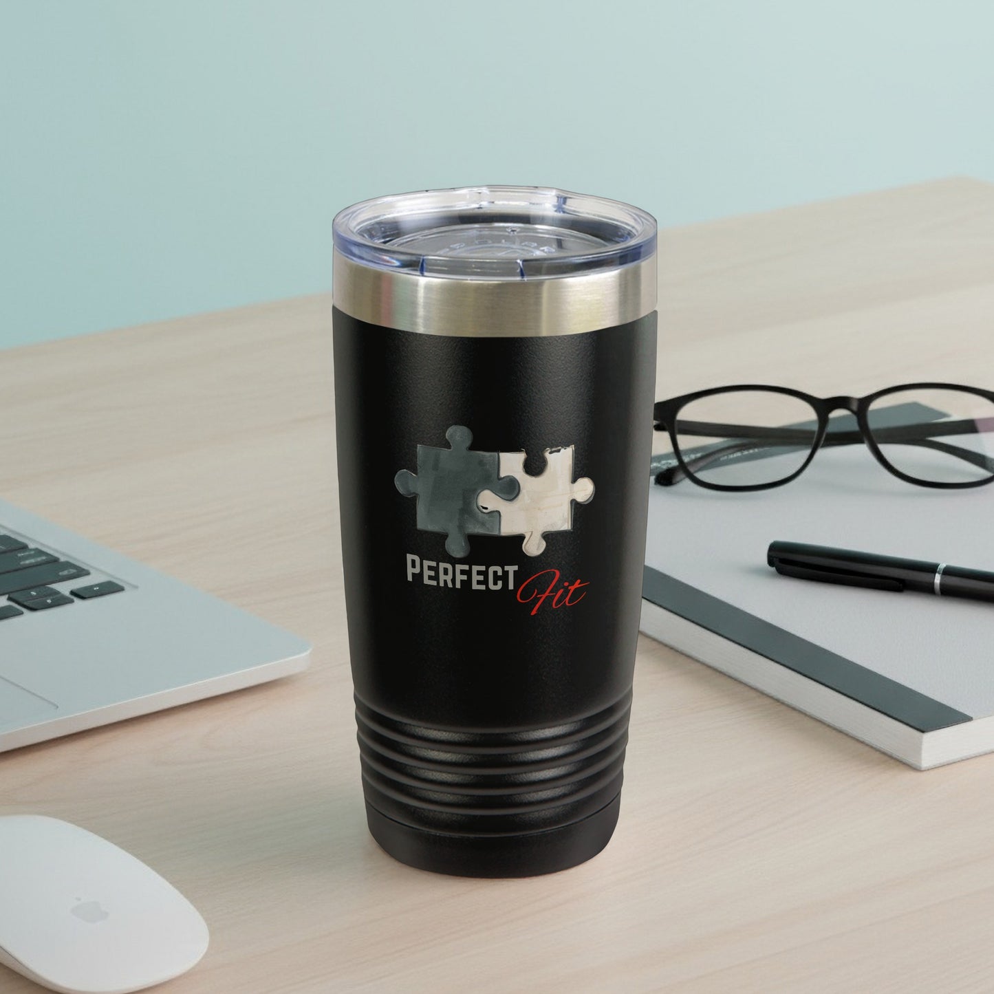 Perfect Fit Puzzle Piece Design Insulated Tumbler