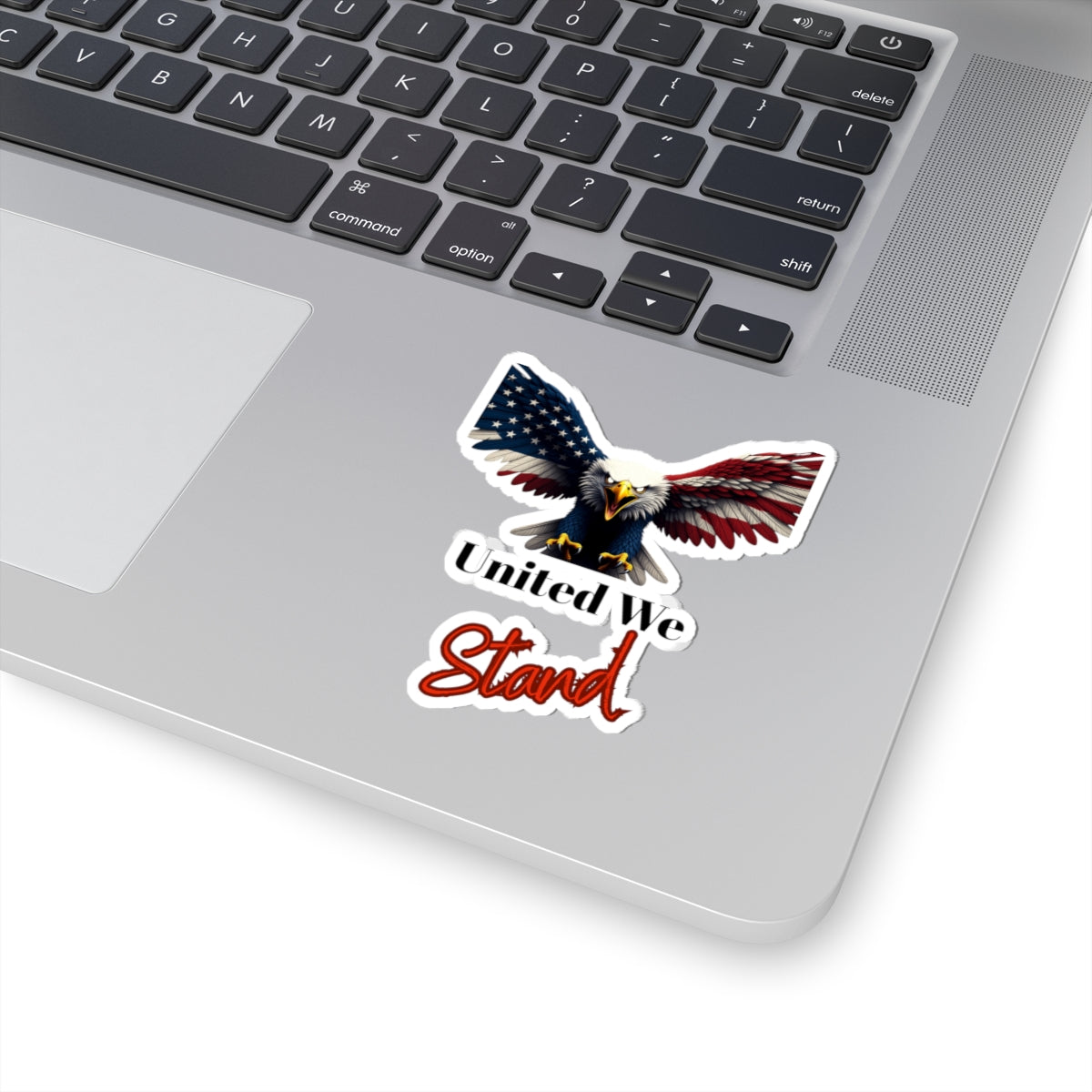 United We Stand Patriotic Eagle on a Kiss-Cut Stickers